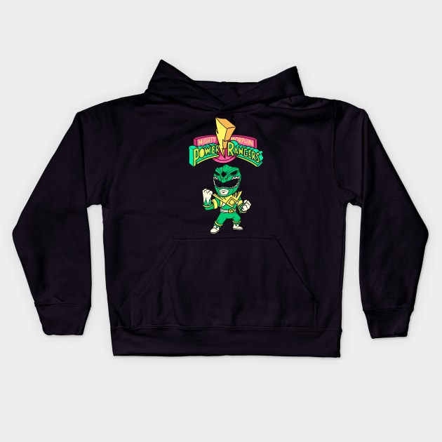 Mighty Morphin Power Rangers Kids Hoodie by littlepdraws